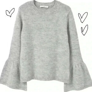 MANGO Flared Sleeves Boho Sweater‎ Beige Cappuccino size  XS